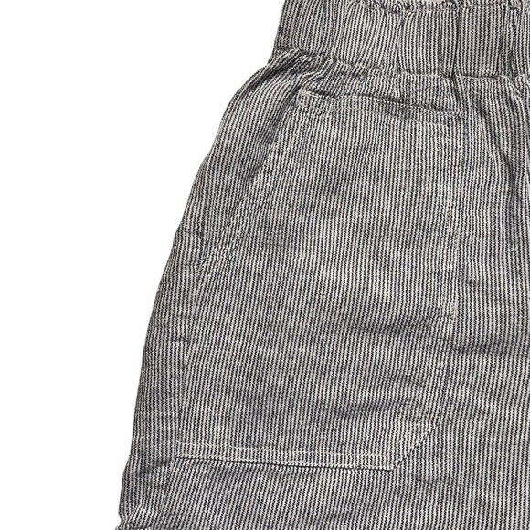 Briggs Linen Blend Pinstriped Shorts S Navy/White Casual Pull-On Cuffed Hem NWT - Picture 4 of 8